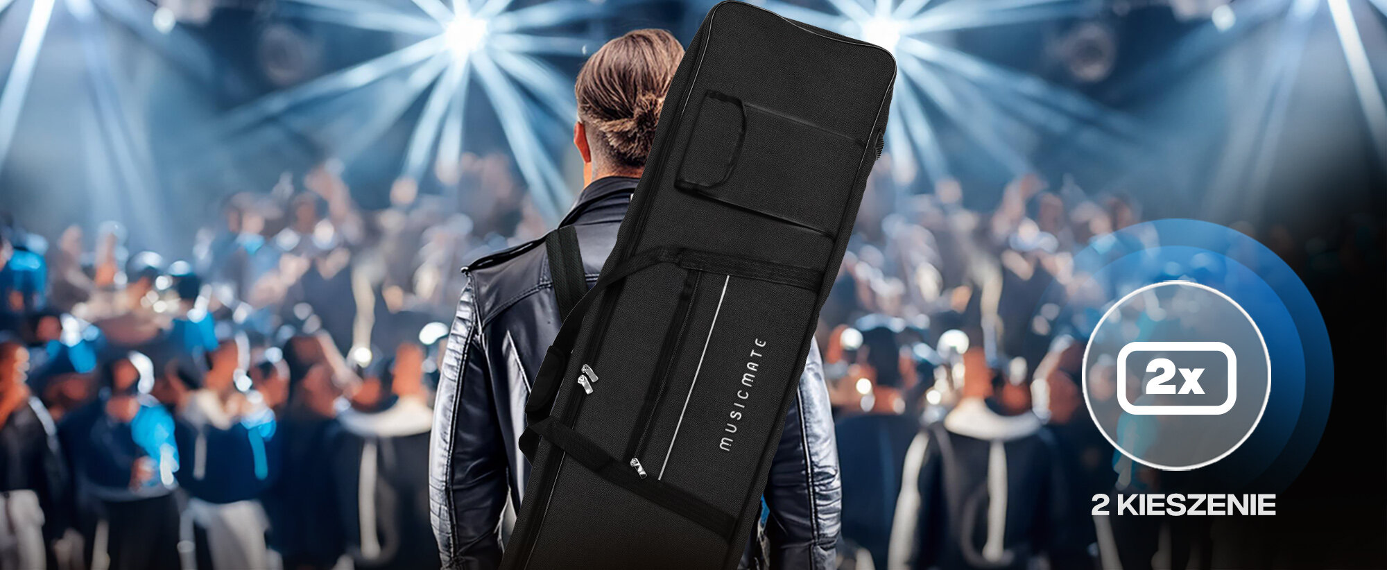 Pokrowiec klawiszowy MUSICMATE 88 MM-B88 PianoBag - Dwie kieszenie 