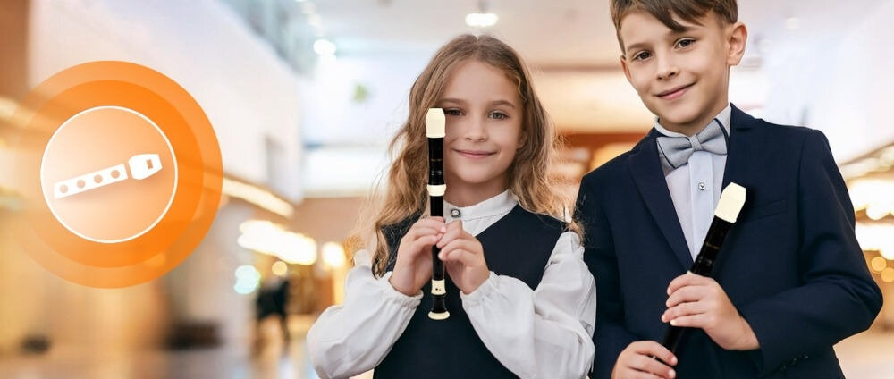 Flet MUSICMATE MM-F15 Czarno-beżowy zestaw akcesoriów tabela chwytów skórzany pokrowiec