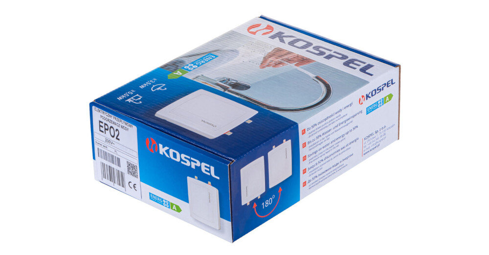 PRZEPŁYWOWY PODGRZEWACZ WODY KOSPEL EPO2-4 AMICUS - 4.4 kW 230V pudełko opakowanie