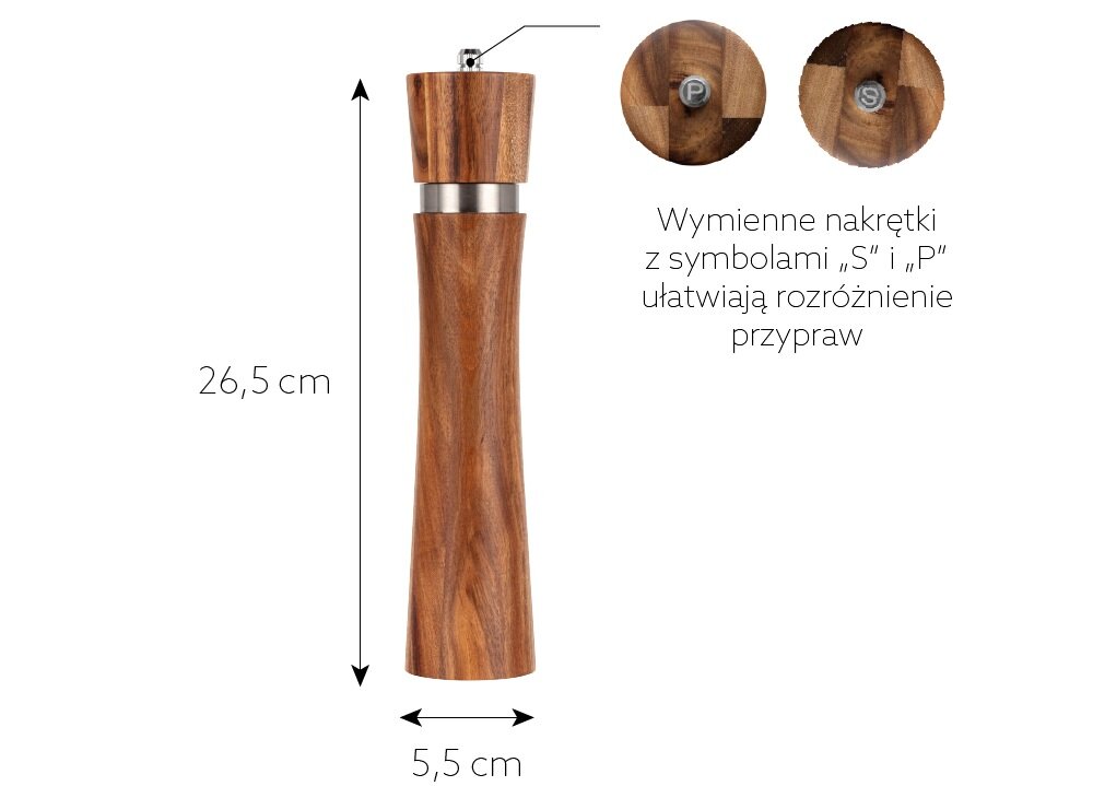Młynek do przypraw SMILE SMP-10 optymalne wymiary, elegancja, do każdej kuchni