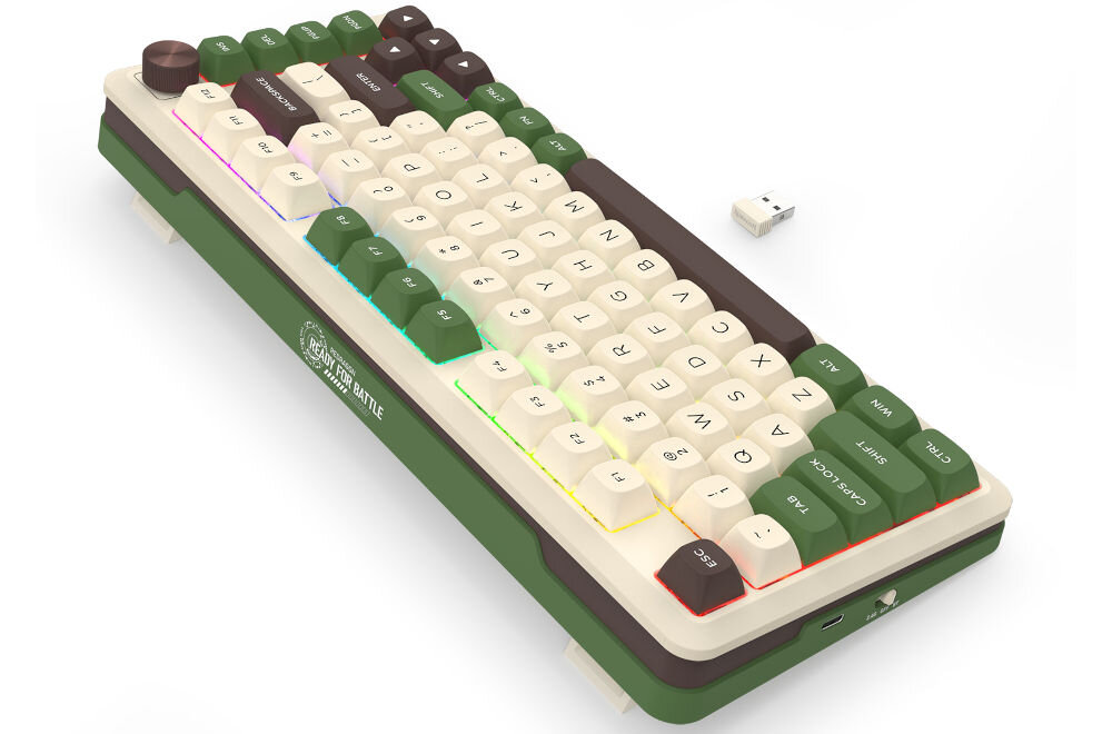 Klawiatura REDRAGON K681CCG-RGB-PRO Cyrus kontrola bez zakłóceń technologie Anti-Ghosting oraz N-Key Rollover, produkt na białym tle
