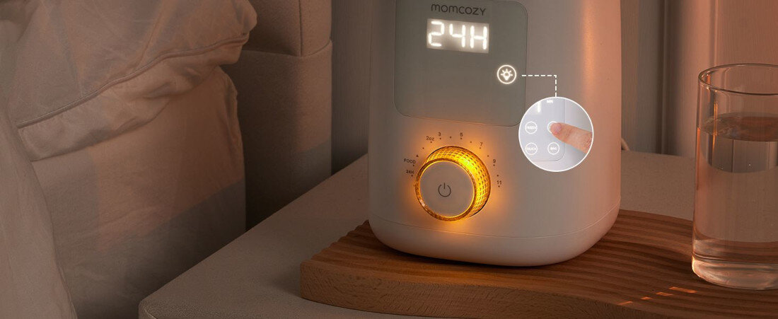 Podgrzewacz do butelek MOMCOZY MW002-WH10NB-A Nutri Smart Biały Komfort nocnego karmienia Wbudowana delikatna lampka nocna szybkie przygotowanie mleka Funkcja 24-godzinnego utrzymywania ciepła nocne karmienie