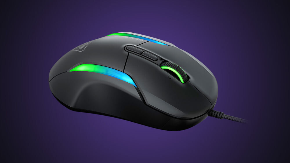 Mysz TURTLE BEACH Kone II czarny 
				przemyślana konstrukcja, wytrzymałe przełączniki optyczne TITAN (trwałość do 100 milionów kliknięć),
				obudowa zaprojektowana z myślą o intensywnej eksploatacji, dobrze wyprofilowana, dwa antypoślizgowe
				pady w zestawie, produkt bokiem na fioletowym tle