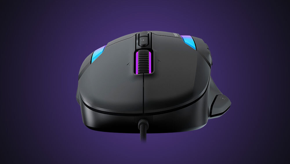 Mysz TURTLE BEACH Kone II czarny 
				przewodowa stabilność, zintegrowany kabel o długości 1,8 metra z wtyczką USB-A, stabilna oraz nieprzerwana transmisja danych, wytrzymały oplot,
				elastyczna konstrukcja kabla				
				produkt od frontu na fioletowym tle