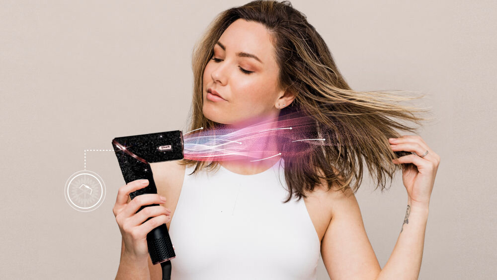 SHARK Flexstyle HD440JBEU Діамантова плойка Потужна потужність 1400 Вт легко сушить волосся різноманітне укладання вимірює температуру 1000 разів на секунду постійний рівень запобігає пошкодженню просте безпечне ефективне укладання волосся