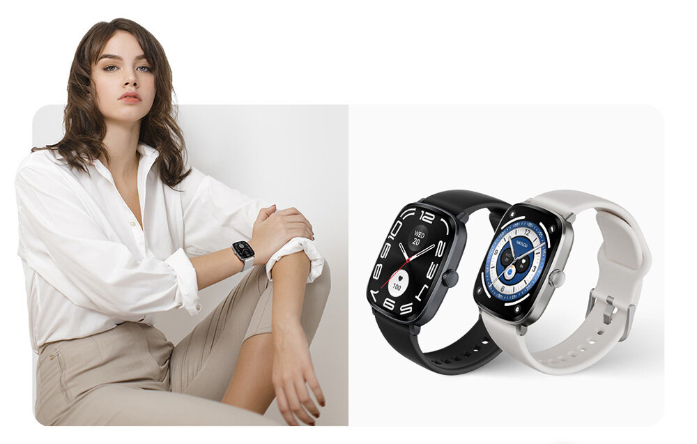 Smartwatch HAYLOU RS5 wytrzymalosc dopracowanie cienki ekran przekatna ekran dotykowy korpus