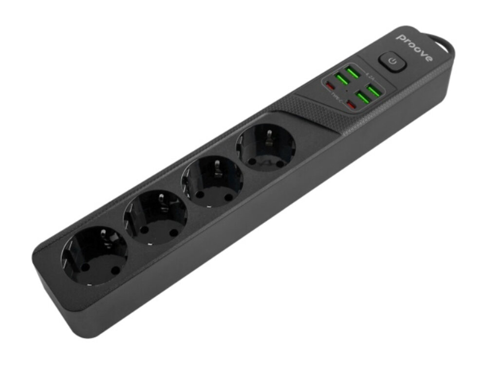 Listwa zasilająca Proove 2500W Power Socket P-04
widok pod kątem na listwe
listwa zasilająca zasilanie zasilacz ładowarka urządzenie