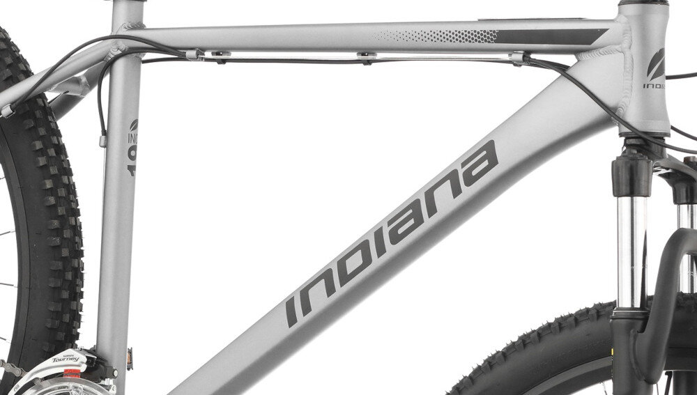 Rower górski MTB INDIANA X-Pulser 1.9 M21 29 cali męski Szaro-czarny zbliżenie na ramę 21-calowa aluminiowa ramę rower zwinny lekki łatwo go podnieść odporność na korozję wybor rozmiaru ramy Twój wzrost mierzony w zrelaksowanej pozycji typ roweru dla osób o wzroście od 180 do 190 cm