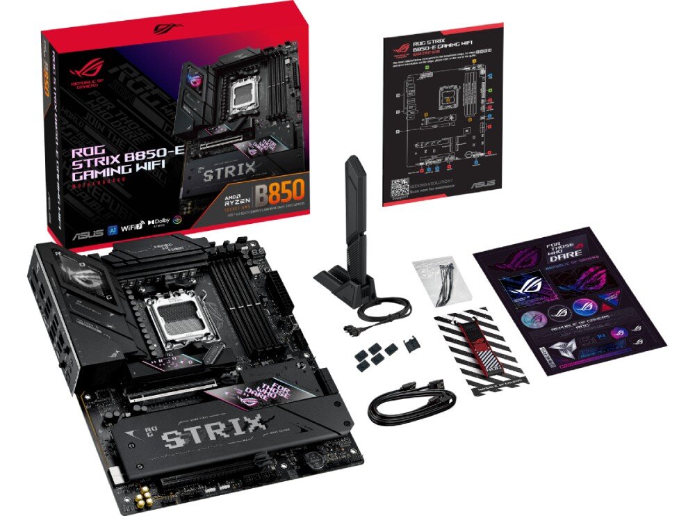 Płyta główna ASUS ROG Strix B850-E GAMING WiFi opakowanie zawartość zestaw