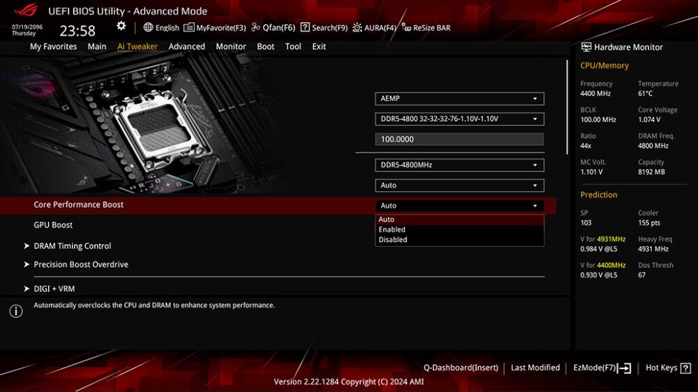 Płyta główna ASUS ROG Strix B850-E GAMING WiFi funkcje AI sztuczna inteligencja optymalizacja