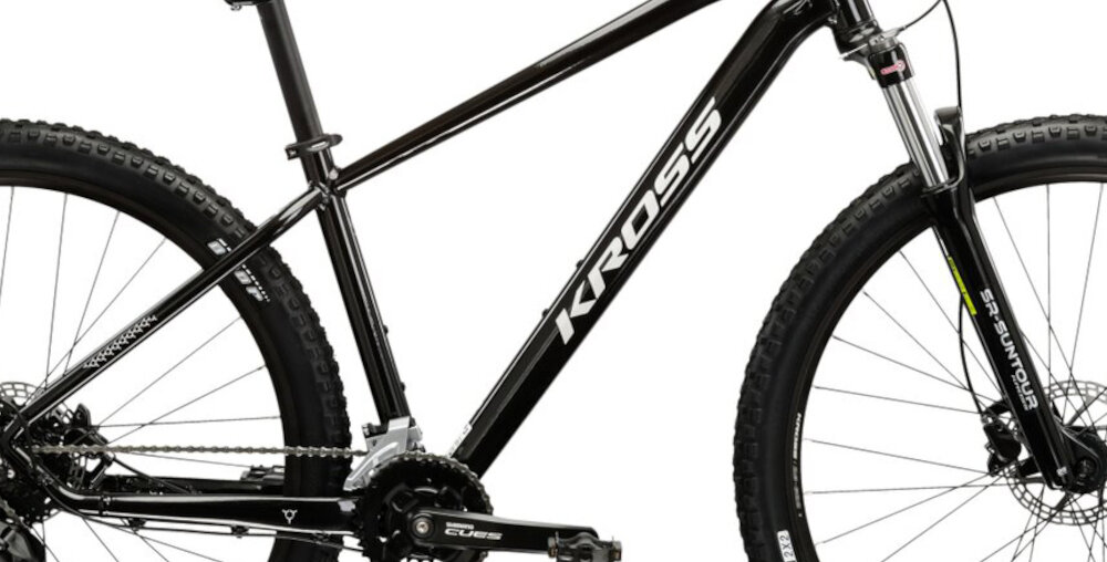 Rower górski MTB KROSS Hexagon 5.0 M15 27.5 cala męski Czarny zbliżenie na ramę 15-calowa aluminiowa ramę rower zwinny lekki łatwo go podnieść odporność na korozję wybór rozmiaru ramy Twój wzrost mierzony w zrelaksowanej pozycji typ roweru dla osób o wzroście od 151 do 159 cm