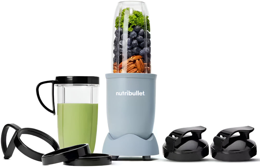 Blender personalny NUTRIBULLET Pro Mineral NB907MASL Szary baza z silnikiem ostrze ekstrakcyjne kubek 900 ml kubek 700 ml zamykana pokrywka nakrętka pierścieniowa uchwyt na kubek dokumentacja
