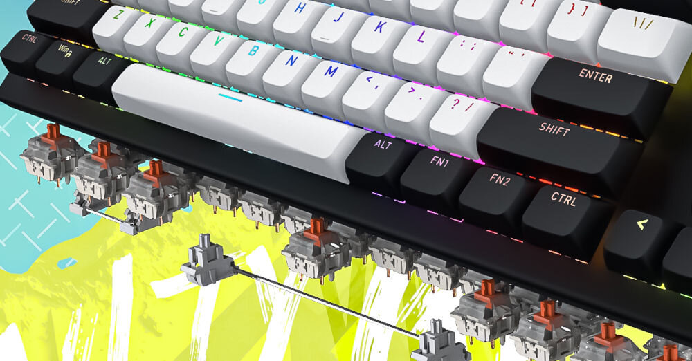 Klawiatura HATOR Gravity TKL HTK561
					szybka wymiana przełączników, system hot-swap, klawiatura, wyciągnięte przełączniki