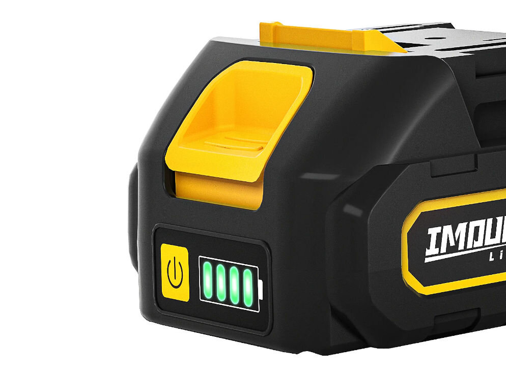 Akumulator IMOUM DC02A 3Ah 21V, Bezpieczeństwo i kontrola, Zbliżenie na diode LED akumulatora