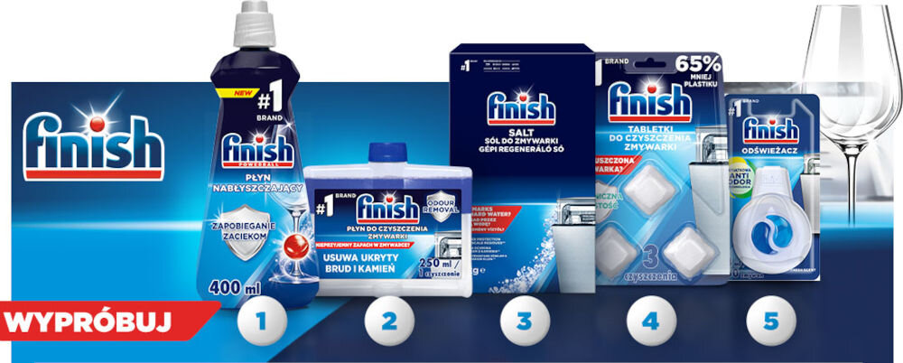 Płyn do czyszczenia zmywarek FINISH Regular 250 ml inne produkty