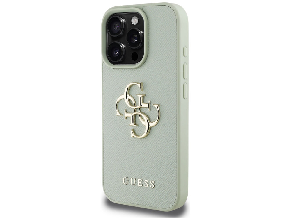 Etui Guess Grained Big 4G Logo Small Classic Logo Pokrowiec pokazany z przodu logo wzór motyw wykończenie wzornictwo