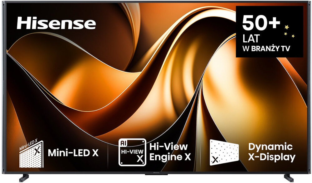 Telewizor HISENSE 110UXNQ - AI Energy – oszczędność energii, telewizor stojący frontem