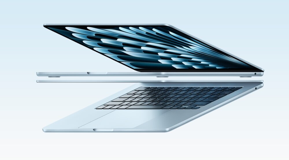 Ноутбуки MacBook Air 2, розташовані у дзеркальному відображенні