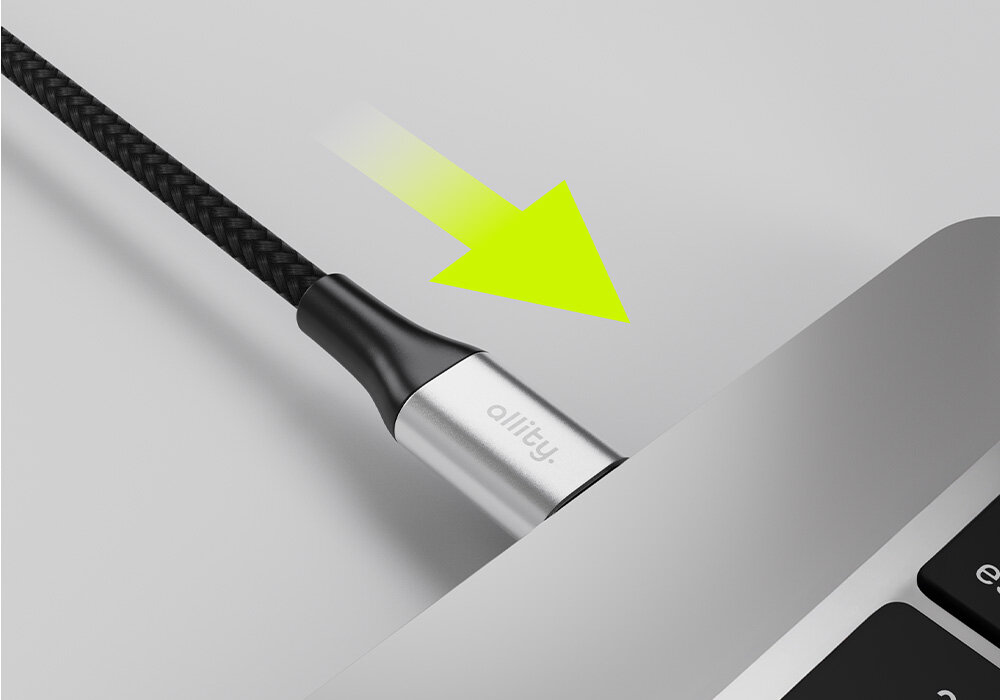 Kabel USB-C  ALLITY  podłączony kabel  