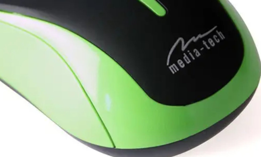 mysz Plano w kolorze czarno-zielonym  - przyciski 