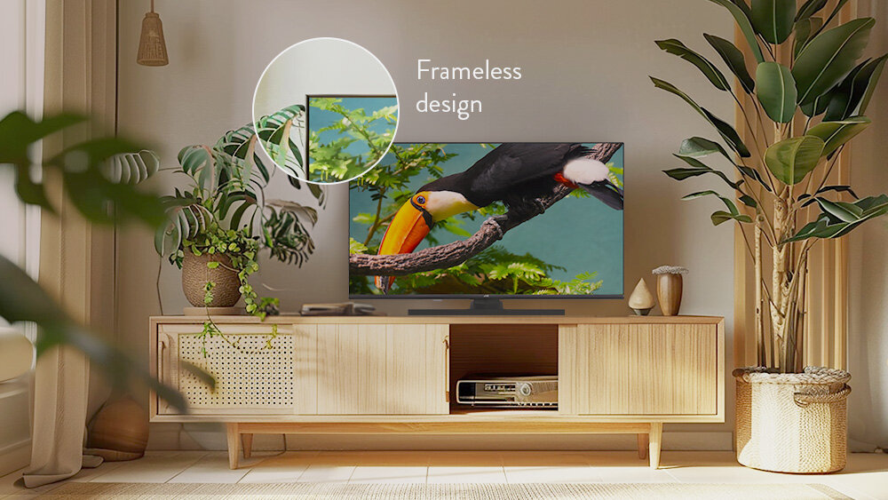 Telewizor JVC LT-40VQF550D - Bezramkowy ekran, telewizor na komodzie, kadr ramki telewizora