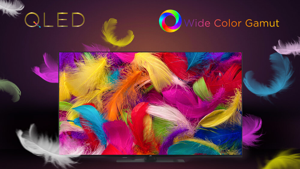 Telewizor JVC LT-55VDQ3500 - QLED i naturalne kolory, telewizor wyświetlający obraz w technologii qled i Wide Color Gamut