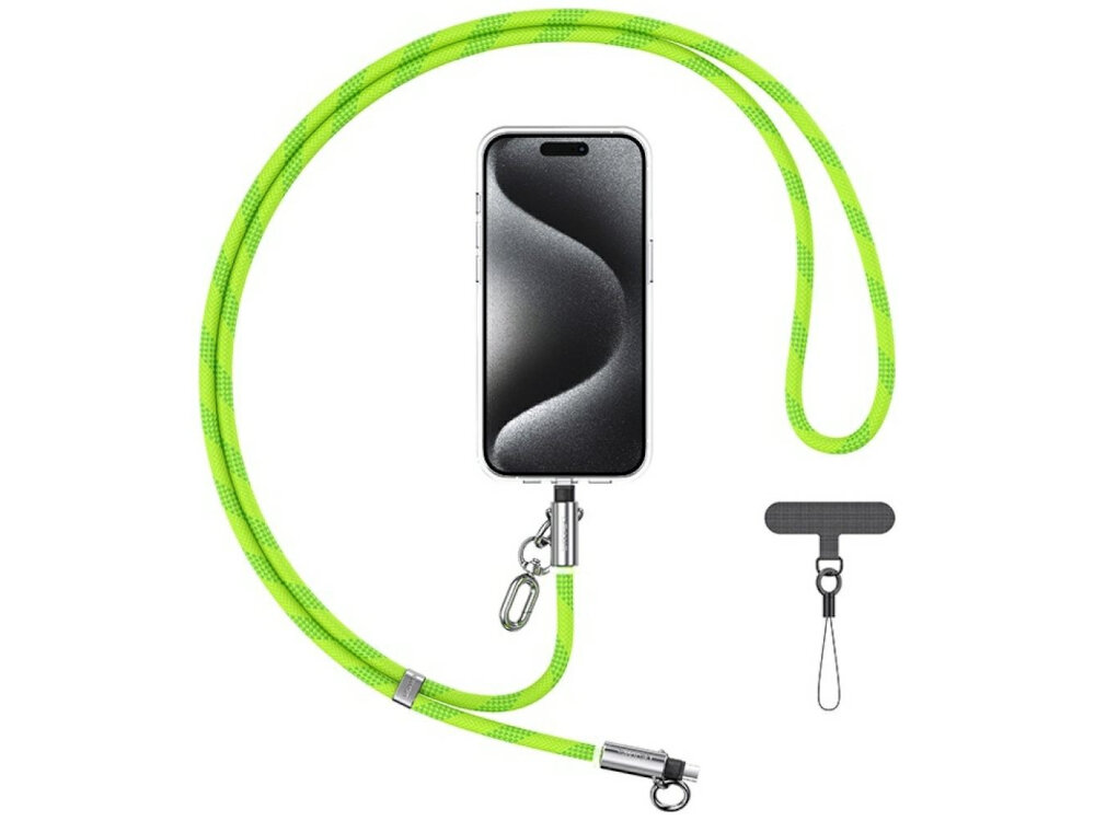 Smycz do telefonu z kablem do ładowania USB-C - USB-C smycz na bialym tle