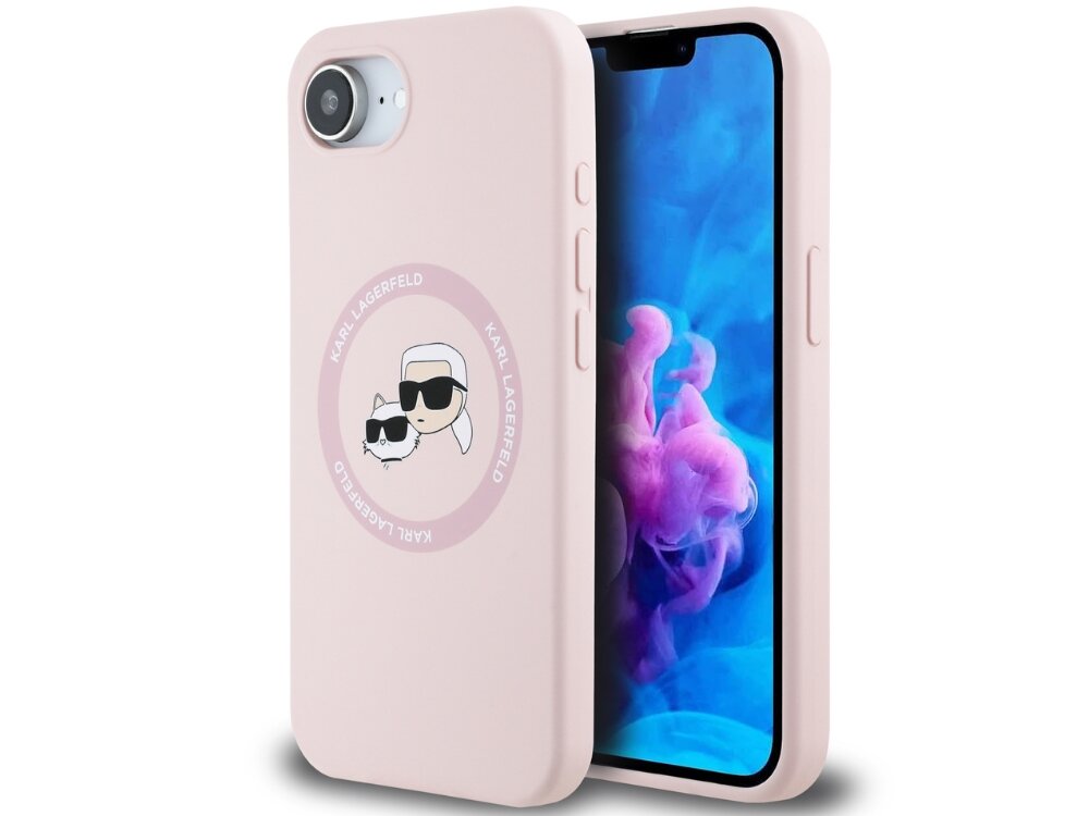 Etui Karl Lagerfeld Silicone Karl&Choupette MagSafe etui założone na telefon
