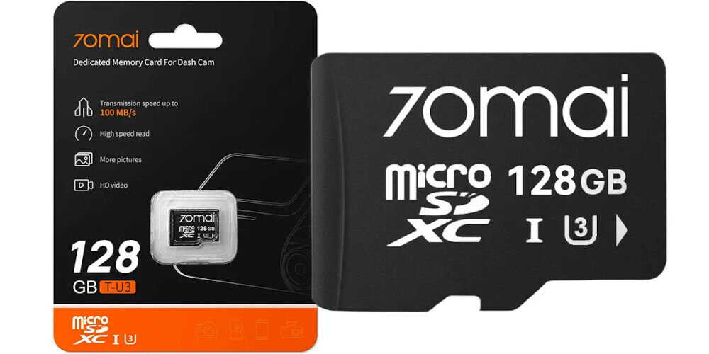 Wideorejestrator 70MAI X800 4K Omni Set Czerwony + Karta 70MAI SD 128 GB - Karta microSD