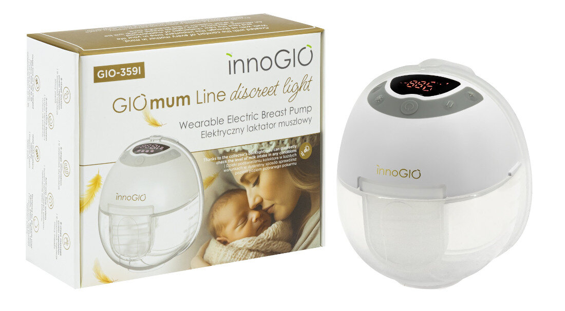 Laktator INNOGIO GIOmum Line Discreet Light GIO-359I Kompaktowy i łatwy w obsłudze Prosta konstrukcja uruchomienie w kilka sekund