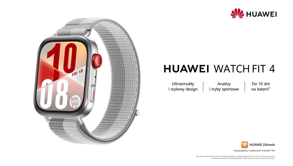 Smartwatch HUAWEI Watch Fit 4 kv początek opisu