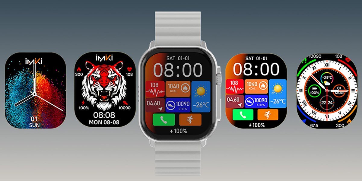 Smartwatch IMIKI Frame Pro Asystent głosowy sterowanie  latarka 
