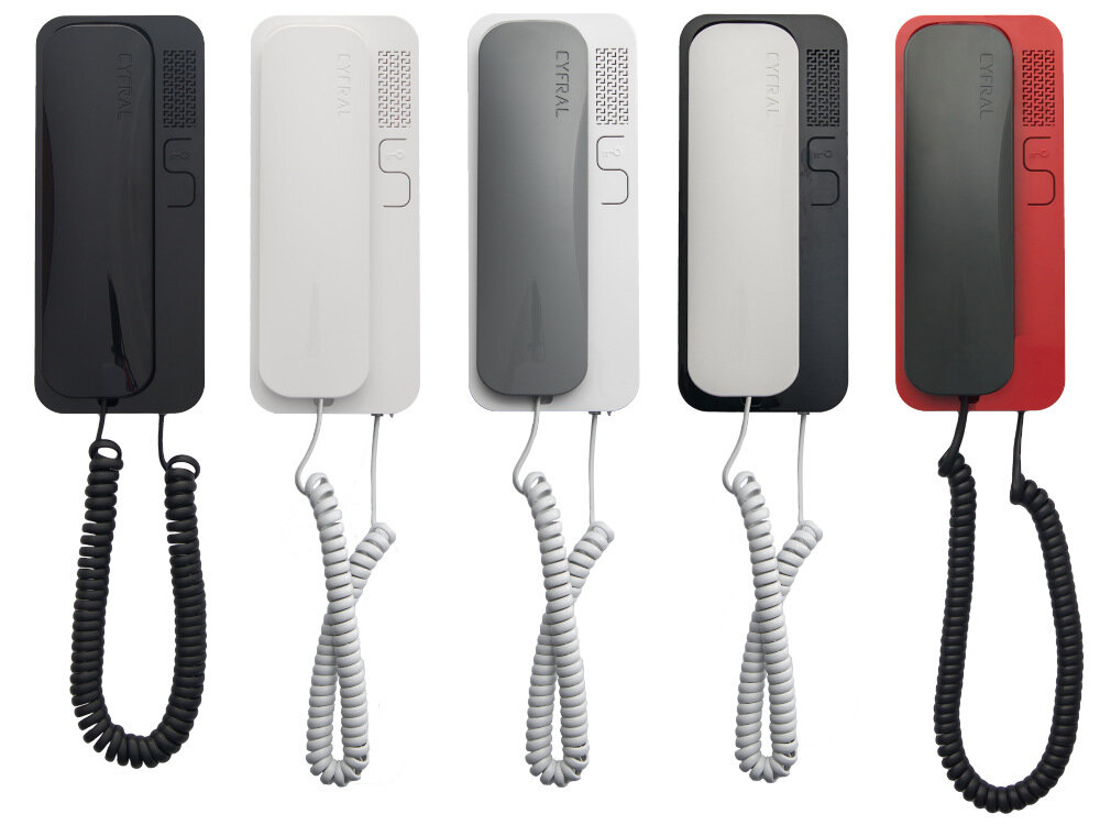 Unifon CYFRAL Smart Szaro-biały obudowa z tworzywa ABS wysoki polysk trwalosc odpornosc na zarysowania i uszkodzenia mechaniczne komponenty wewnetrzne odpowiednio zabezpieczone w kilku wersjach kolorystycznych