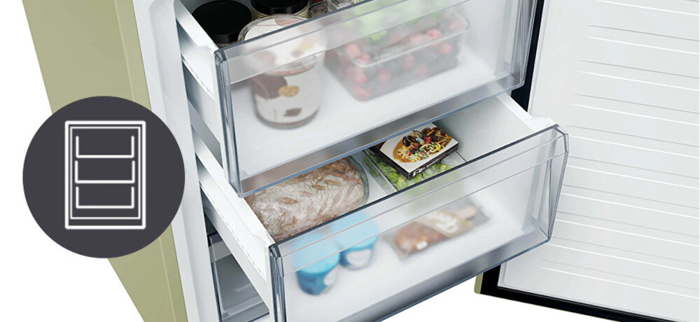 Lodówka CANDY CNCQ2T618EC Fresco 300 No Frost 185cm Beżowa – sklep