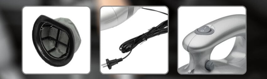 Odkurzacz ręczny CLATRONIC HS2631 szybkie i wygodne odkurzanie zasilanie sieciowe 6 metrowy kabel