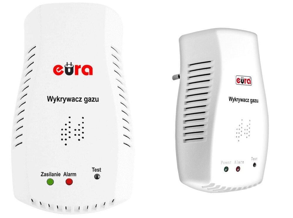 Czujnik gazu EURA GD-05A2 monitoring stezenia gazow wybuchowych gaz ziemny LPG do pomieszczen zamknietych gniazdo zasilajace 230 V