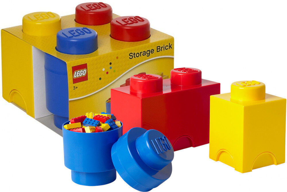 Zestaw pojemników na LEGO klocek Multi-Pack 3w1 Wielokolorowy 40140001 (3 szt.) wymiary