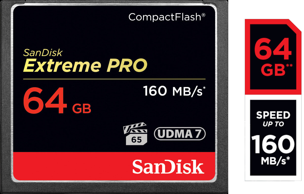 Karta pamieci SANDISK Compact Flash Extreme Pro 160MB/S 64 GB duza predkosc
