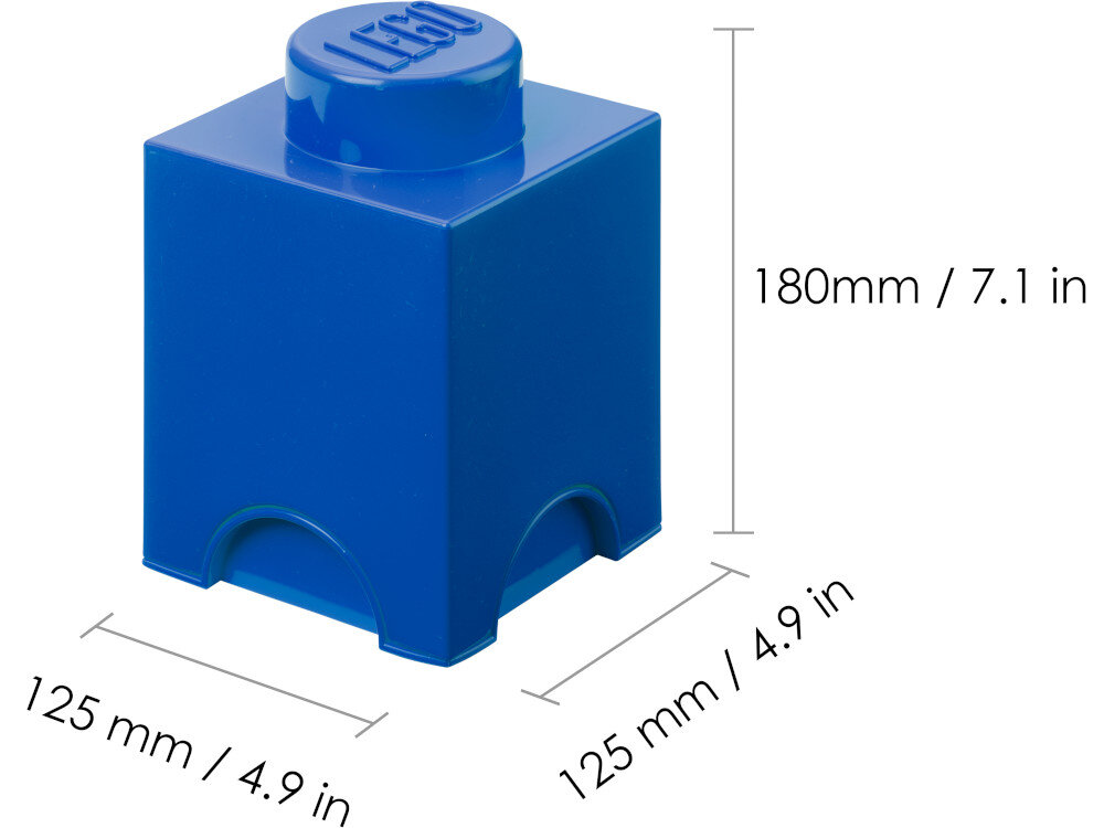 Pojemnik na LEGO klocek Brick 1 Niebieski 40011731 wymiary