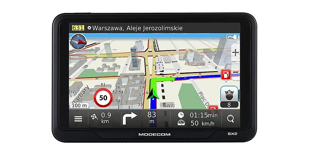 Nawigacja MODECOM Freeway SX2 EU ekran mapy sterowanie gps rysik uchwyt samochód 