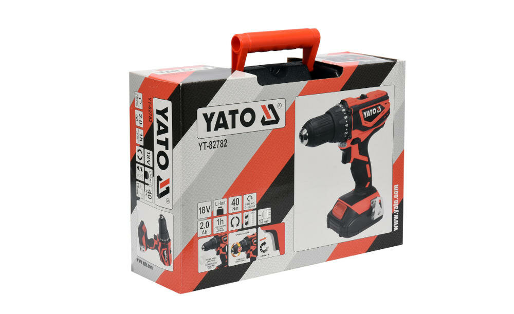 YATO-YT-82782 zestaw urządzenie akumulator ładowarka walizka instrukcja karta gwarancyjna