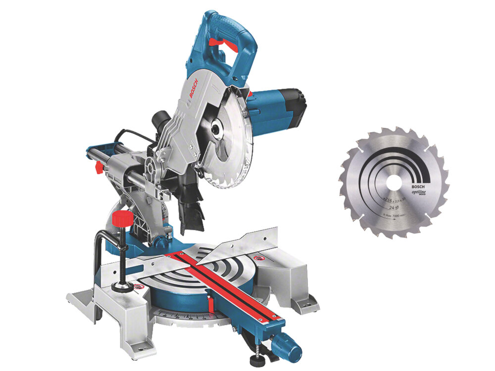 Pilarka ukosowa BOSCH GCM 800 SJ Professional zestaw tarcza tnaca klucz imbusowy dokumentacja