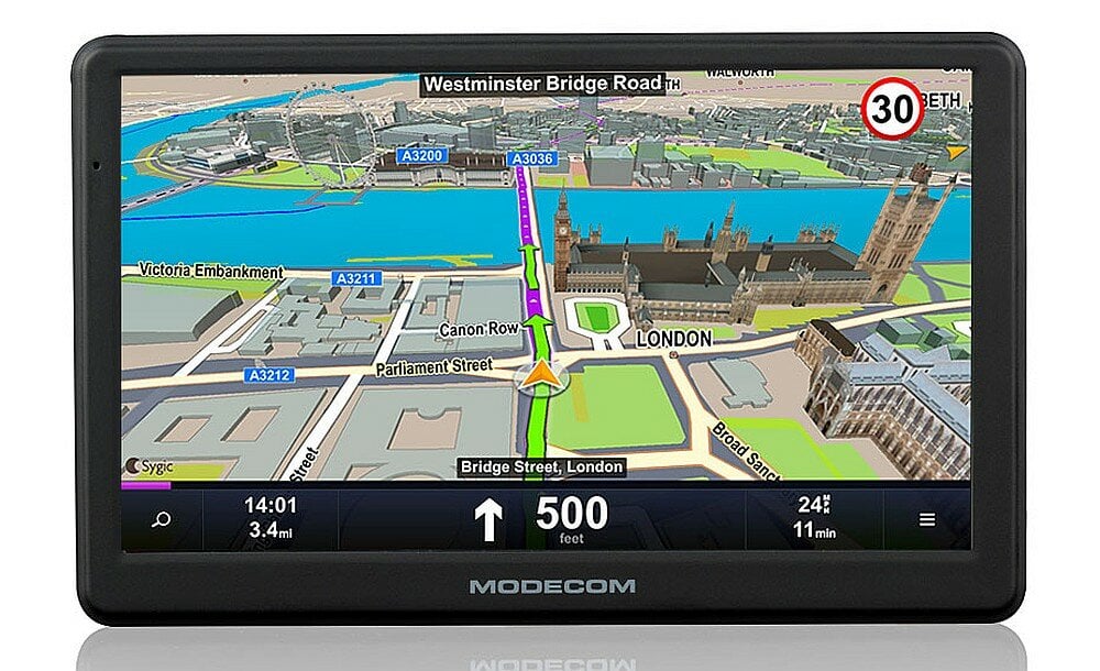 Nawigacja MODECOM FreeWAY SX 7.1 ekran mapy sterowanie gps rysik uchwyt samochód 