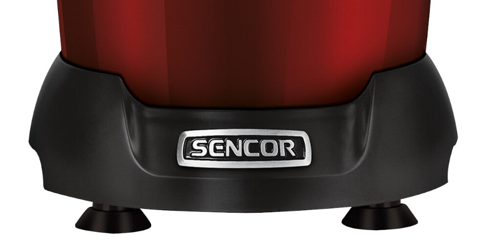 Blender kielichowy SENCOR Nutri SNB 6601RD +2 bidony w komplecie Bezpieczeństwo Antypoślizgowe nóżki mechanizm zabezpieczający