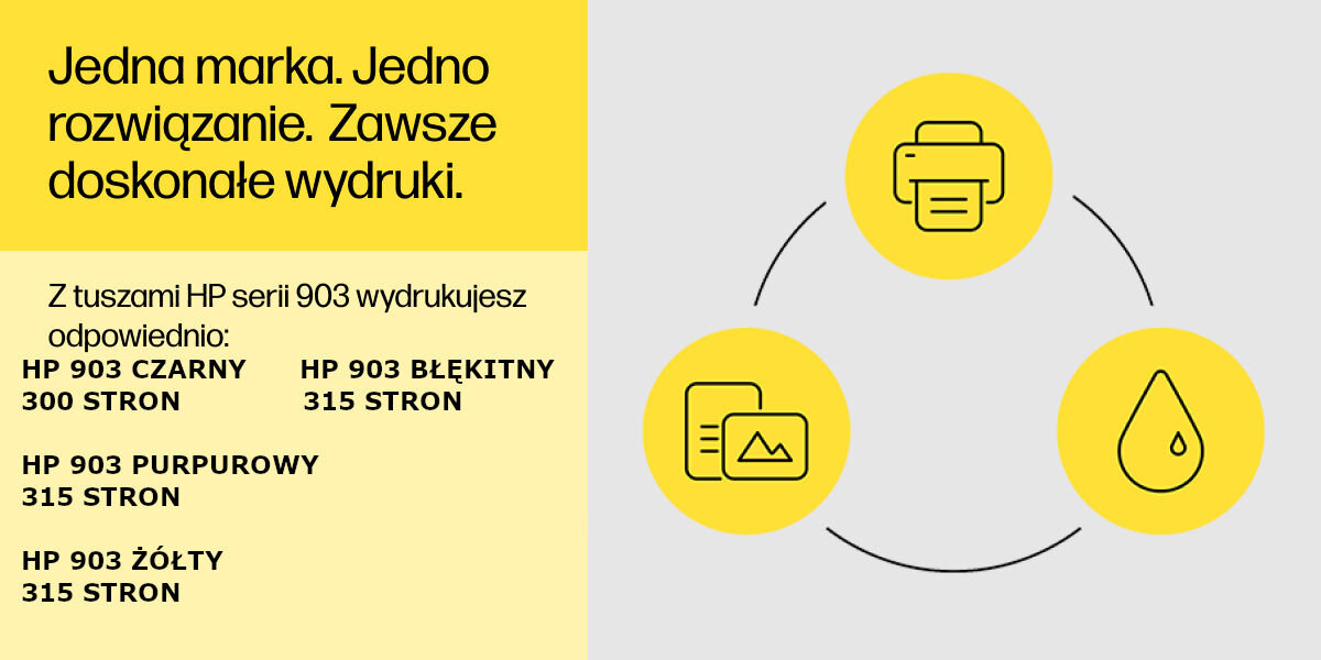 Tusz HP 903 Instant Ink Purpurowy 4 ml T6L91AE oryginalny niezawodność intensywne kolory długotrwałe rezultaty idealnie dopasowany do konkretnego modelu drukarki 
					wydruki odporne na blaknięcie odpowiedzialna produkcja opakowania wykonane z materiałów nadających się do recyklinu
					wydajność na poziomie do 315 stron