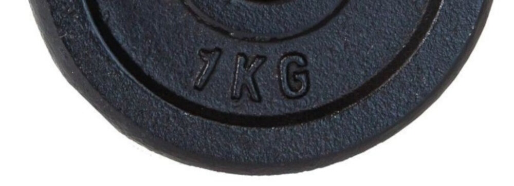 Obciążenie SPORTOP Fi26 (1 kg) z solidnych komponentów wysokiej jakości żeliwo odporne na uszkodzenia mechaniczne czytelne oznakowanie wagi 1 kg