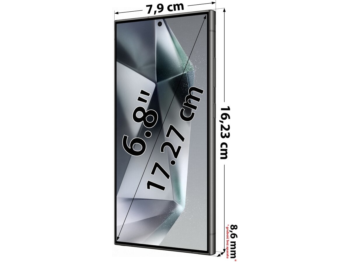Smartfon SAMSUNG Galaxy S24 Ultra 5G 12/256GB 6.8" 120Hz Czarny SM-S928