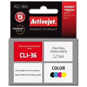 Tusz ACTIVEJET do Canon CLI-36 Kolorowy 12.5 ml ACC-36N