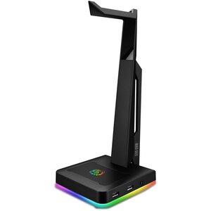 Stojak na słuchawki MAD DOG HPS600 RGB Wbudowany HUB USB, Wysokość 300 mm