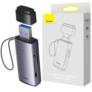 Czytnik kart pamięci BASEUS Lite Series SD/MicroSD USB-A 3.0 Szary